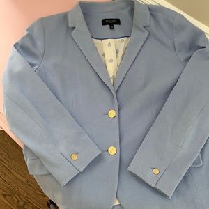 Talbots blue knit jacket, 14P